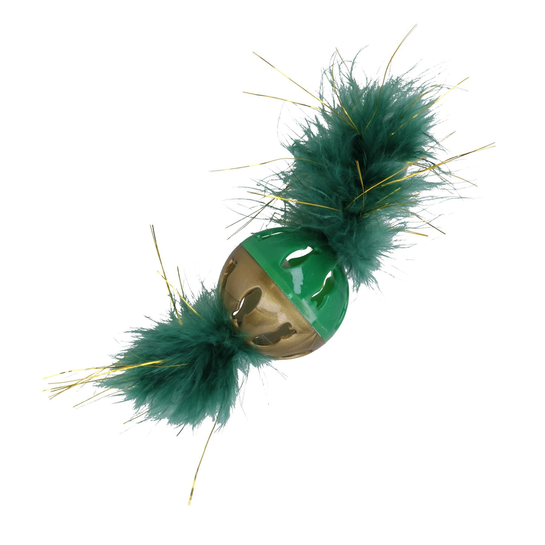 Lot de 2 boules de plumes pour chat et chaton, cadeau de Noël, jouet de jeu festif pour félin