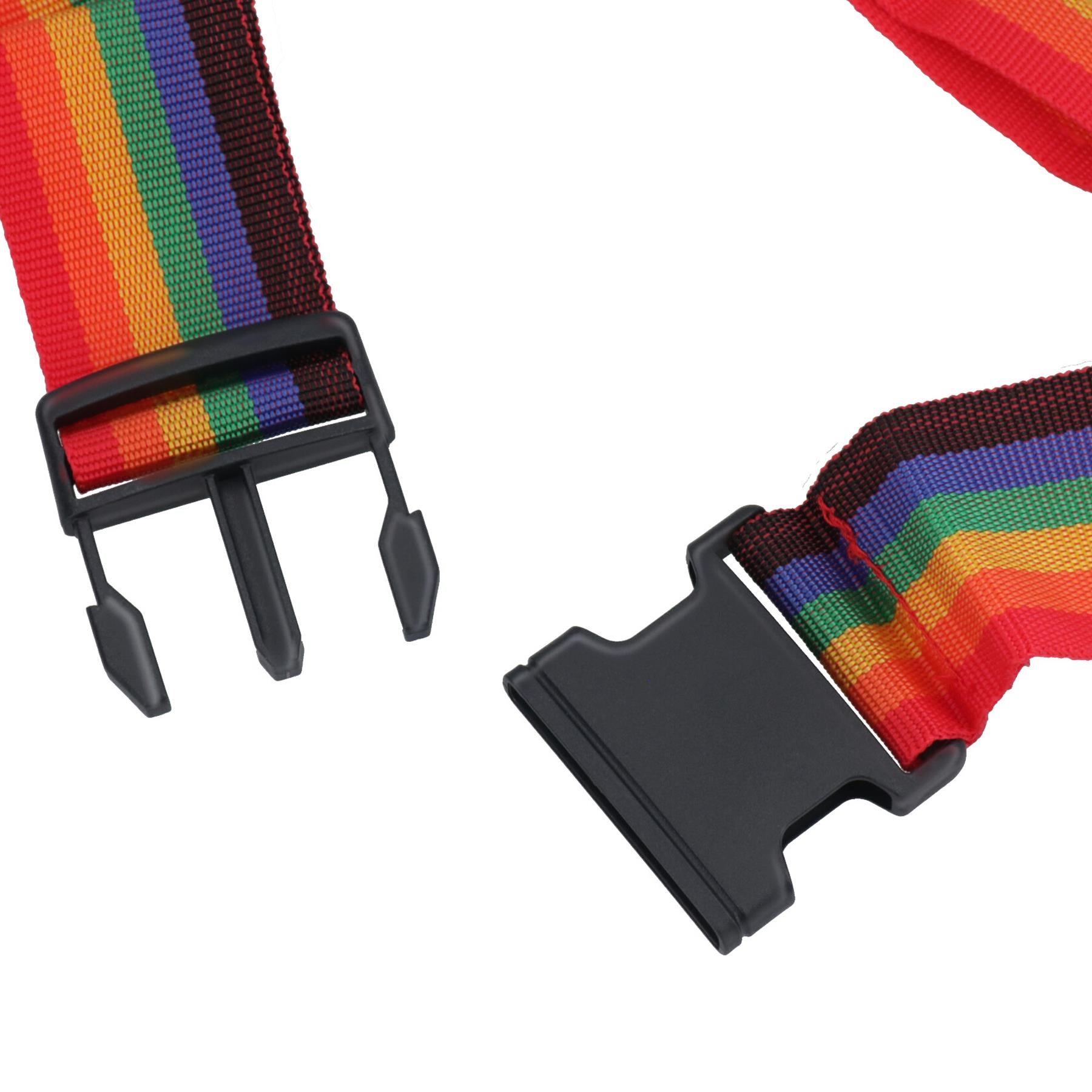 Adjustable Multicoloured Rainbow Luggage Suitcase Belt Strap Travel with Tags