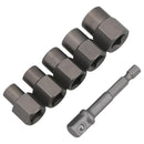 Lot de 6 extracteurs de boulons de 3/8" pour perceuse ou entraînement, écrous de roue de 6 à 12,7 mm