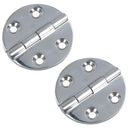 Polished Door Circular Hinge Stainless Steel 64mm diameter 316 Marine Cabin