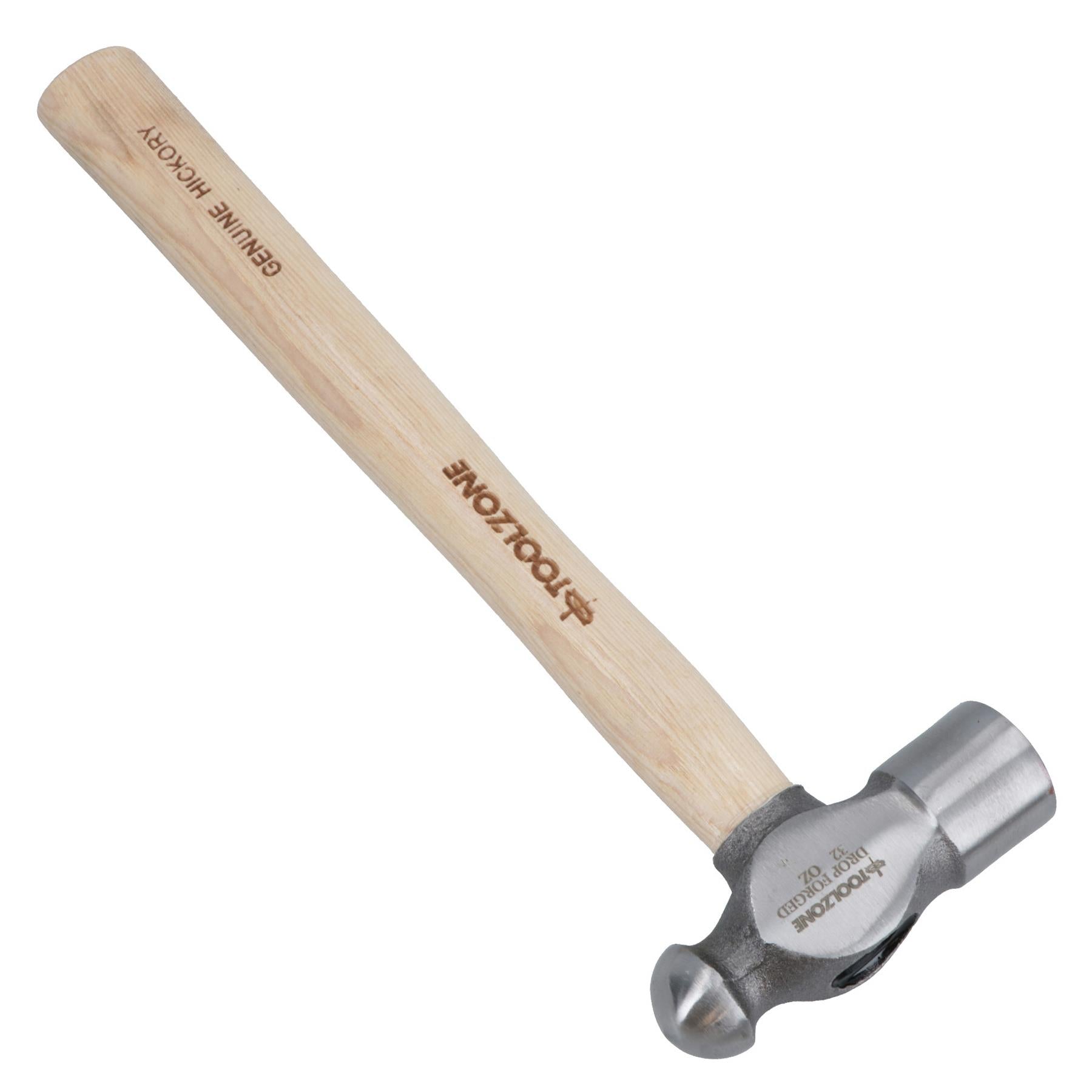 32oz American Hickory Ball Pein Pin Hammer Wooden Handle Drop Forged Head