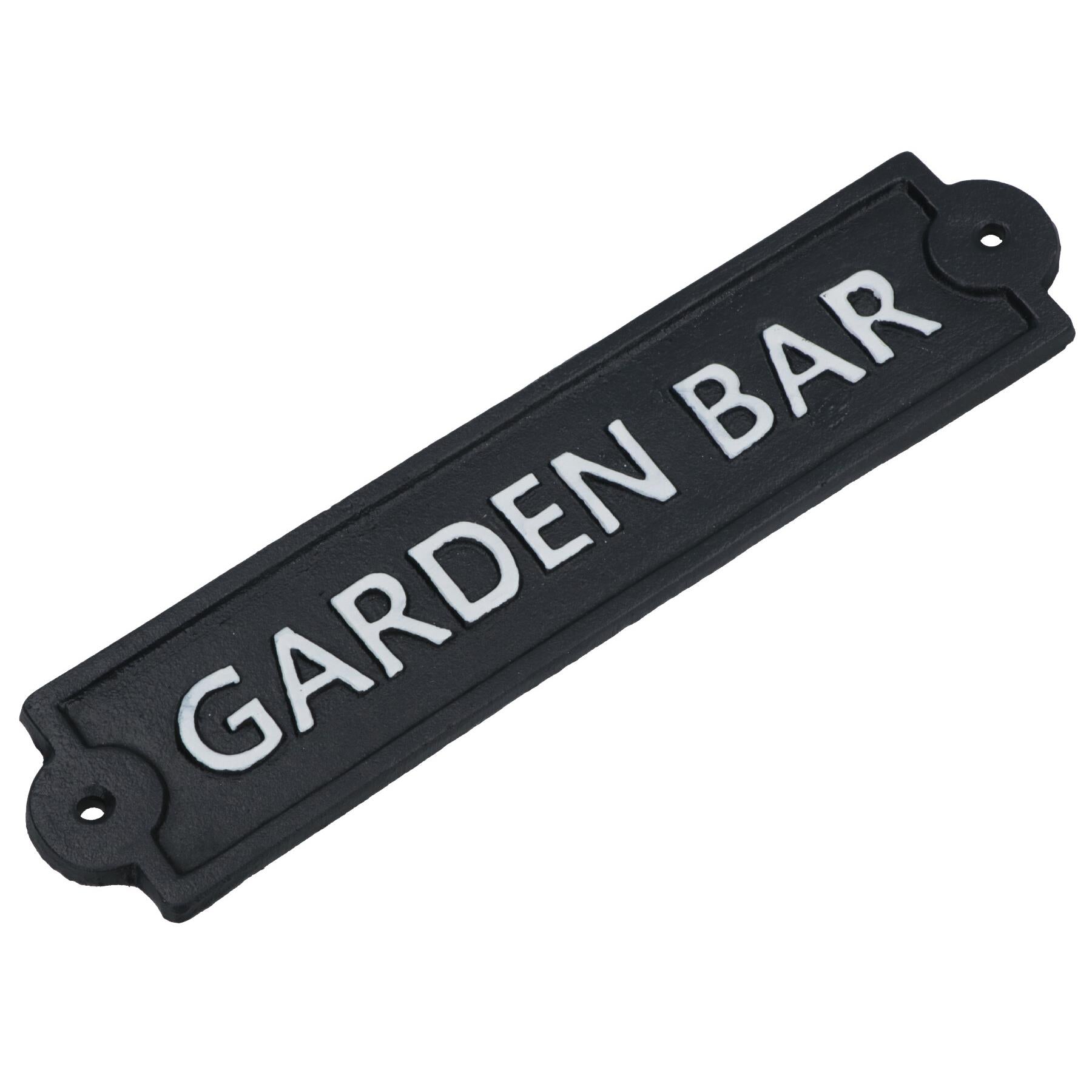 Garden Bar Sign Cast Iron Sign Plaque Wall Door Fence Gate Post House Yard Pub