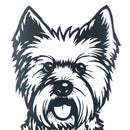 Black Metal Peeking West Highland Terrier Silhouette Fixing Plate Garden Decor
