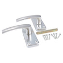 Aluminium Door Handle Straight Lever Internal Latch Spring Loaded With Fixings