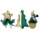 Cat Kitten Christmas Gift Magical Forest Feather Roller, Tree & Gold Star Toy Bundle