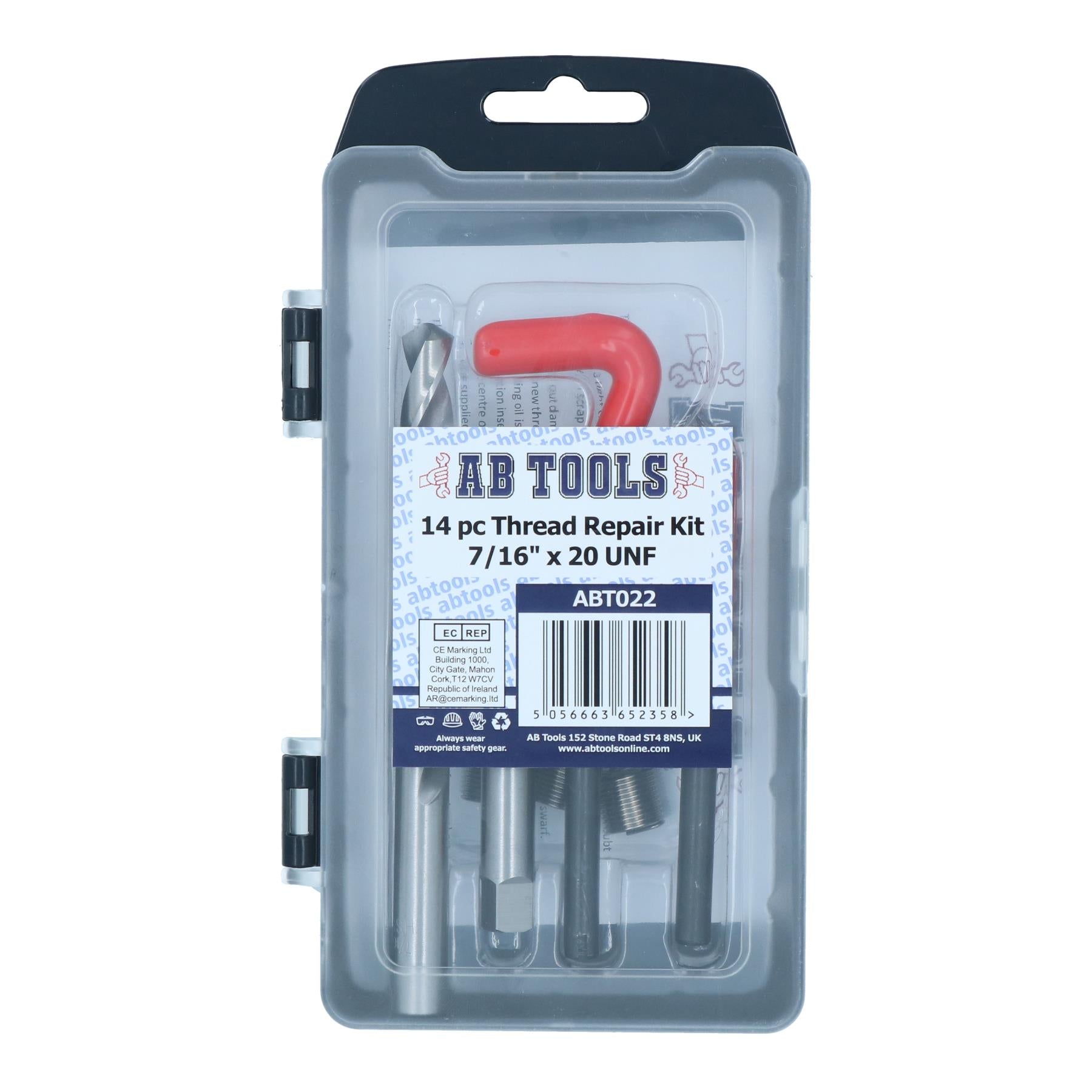 7/16” x 20 UNF Thread Repair Cutter Kit Helicoil Set for Damaged Threads 14pc