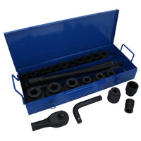 3/4in + 1in Drive Metric Impact Socket Set 21mm – 65mm With Ratchet 26pc Set