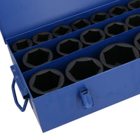 1 Inch Drive Double Deep Metric Impact Sockets Single Hex 17 – 75mm 25pc