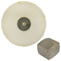 Grober Sisal-Poliermopp zum schnellen Schneiden, 25,4 x 2,5 cm, 2-reihig, mit 250 g Compound