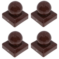 Round Metal Fence Post Caps 75mm or 100mm Protector Cover Brown or Silver