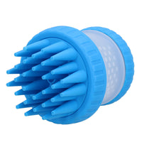 Blue Silicone Dog Washing Brush With Built In Shampoo Reservoir Dogs On Go