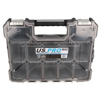 Heavy Duty Storage Case With 12 Removable Compartments Holder Metal Clips