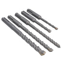 Lot de 5 forets de maçonnerie SDS Plus avec pointes en carbure de tungstène 5 – 10 mm pour pierre et béton