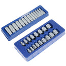 3/8" Drive Shallow And Deep Metric 6 Sided Single Hex Sockets 8mm - 21mm 31pc