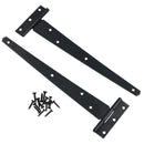 Heavy Duty T Tee Hinge For Sheds Gates Black Powder Coated Finish 4 – 18 Inch