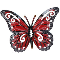 Set of 12 Red Small Metal Butterflies Garden/Home Wall Art Ornament