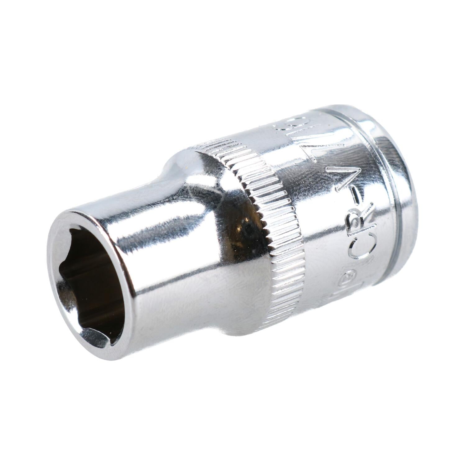 7/16" Imperial 6 Point 1/2" Drive Shallow Socket SAE AF Chrome Vanadium Steel