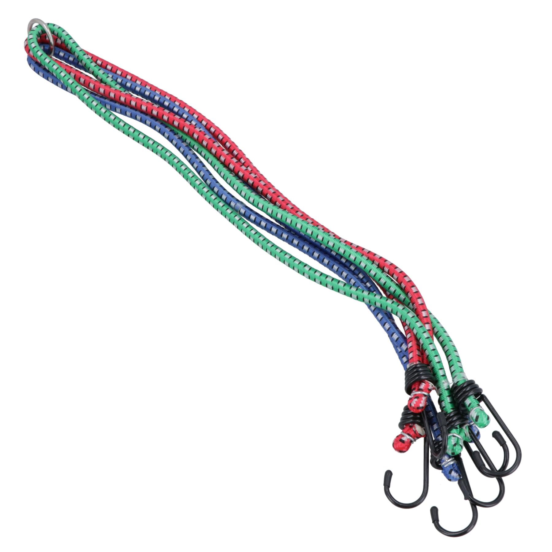 Lot de 3 tendeurs élastiques de 40" x 8 mm, sangles de corde, attaches, supports de rangement, attaches