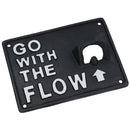 Go With The Flow Bottle Opener Beer Cast Iron Sign Gift Garage Door Shed Bar