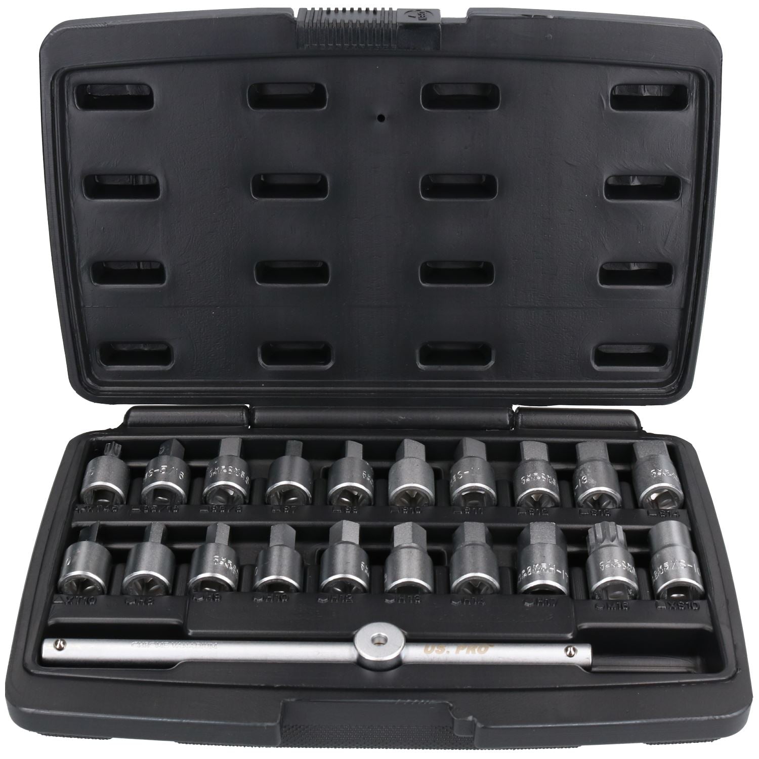 3/8" Drive Master Drain Sump Plug Key Set For Engines Gear Boxes 21pc Kit