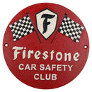 Firestone Auto Sicherheit rund Gusseisen Schild Plakette Wand Garage Werkstatt Shop