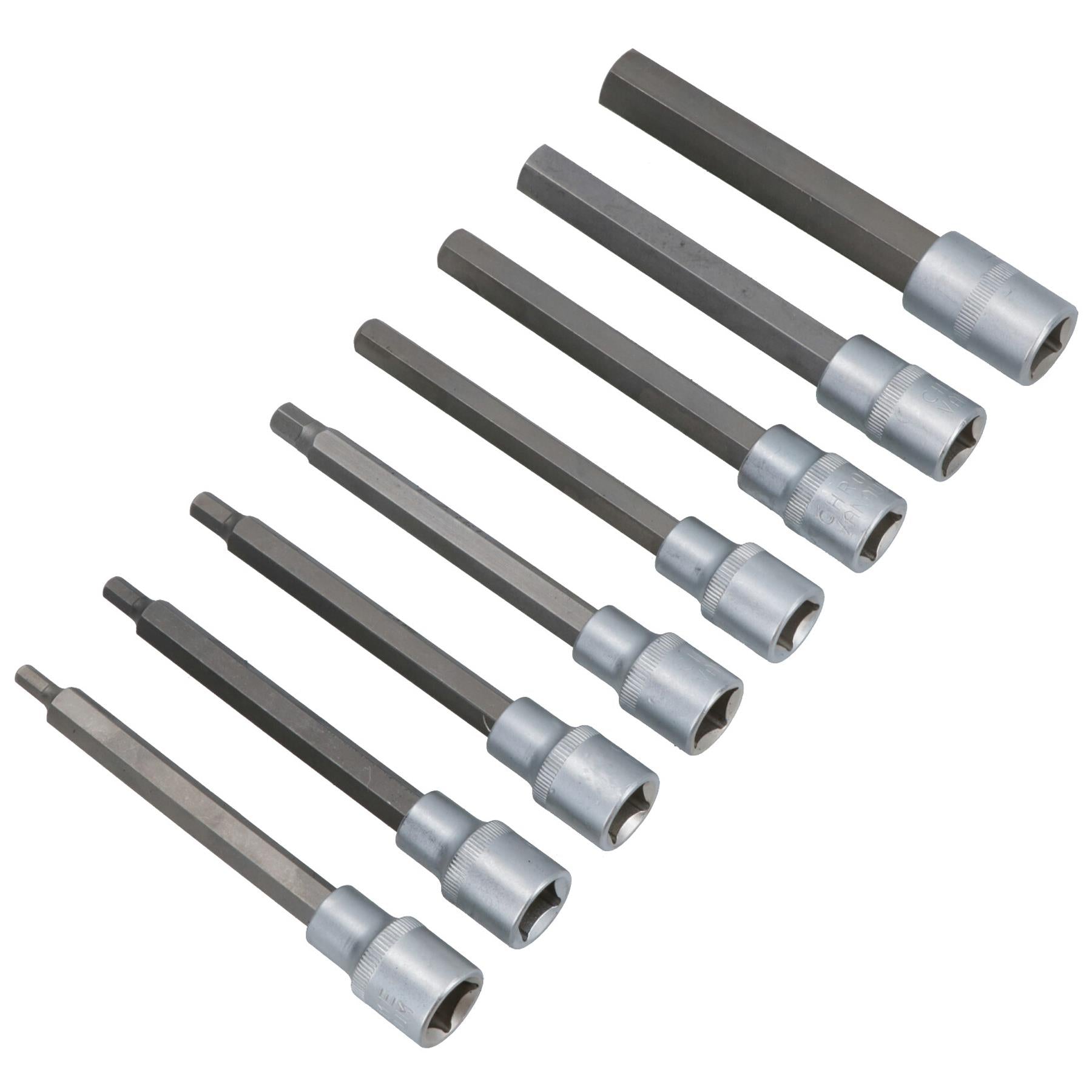 Douilles Allen hexagonales peu profondes et profondes de 1/2 po, tailles métriques 4 mm - 19 mm, 18 pièces