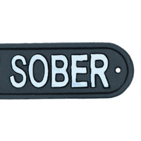 Nobody Gets Out Sober Cast Iron Sign Plaque Wall Door House Garden Bar Pub