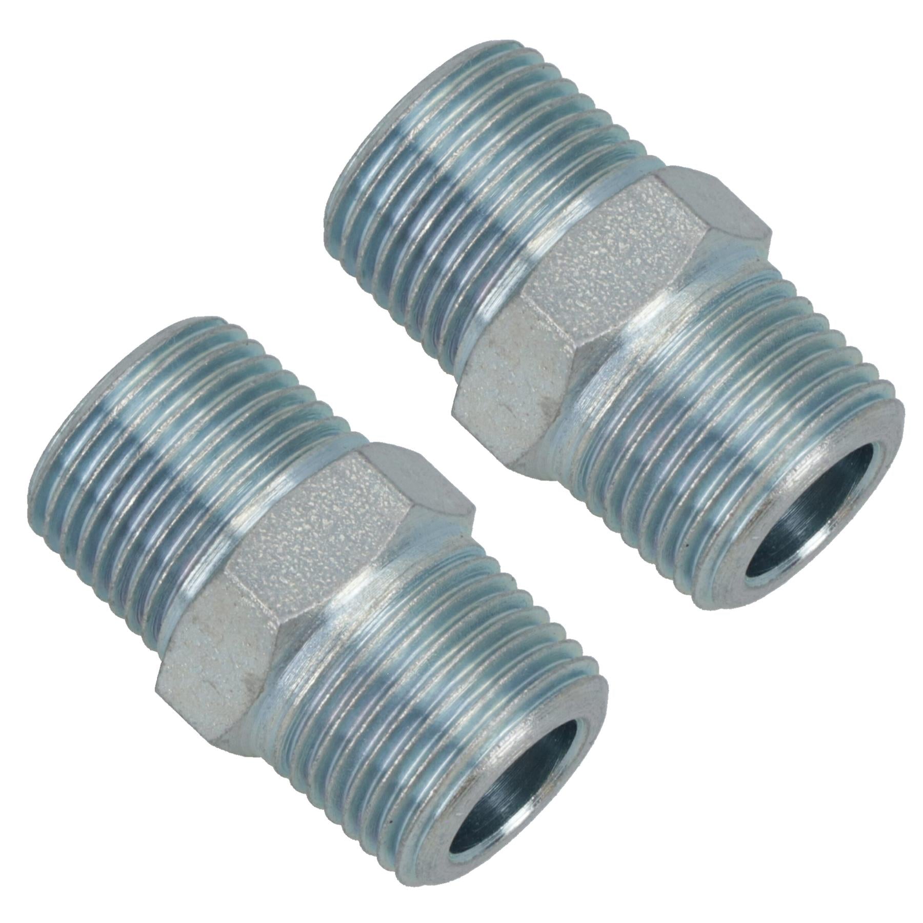 3/8" BSP Male to Male Air Line Hose Compressor Fitting Union 2 PACK FT048