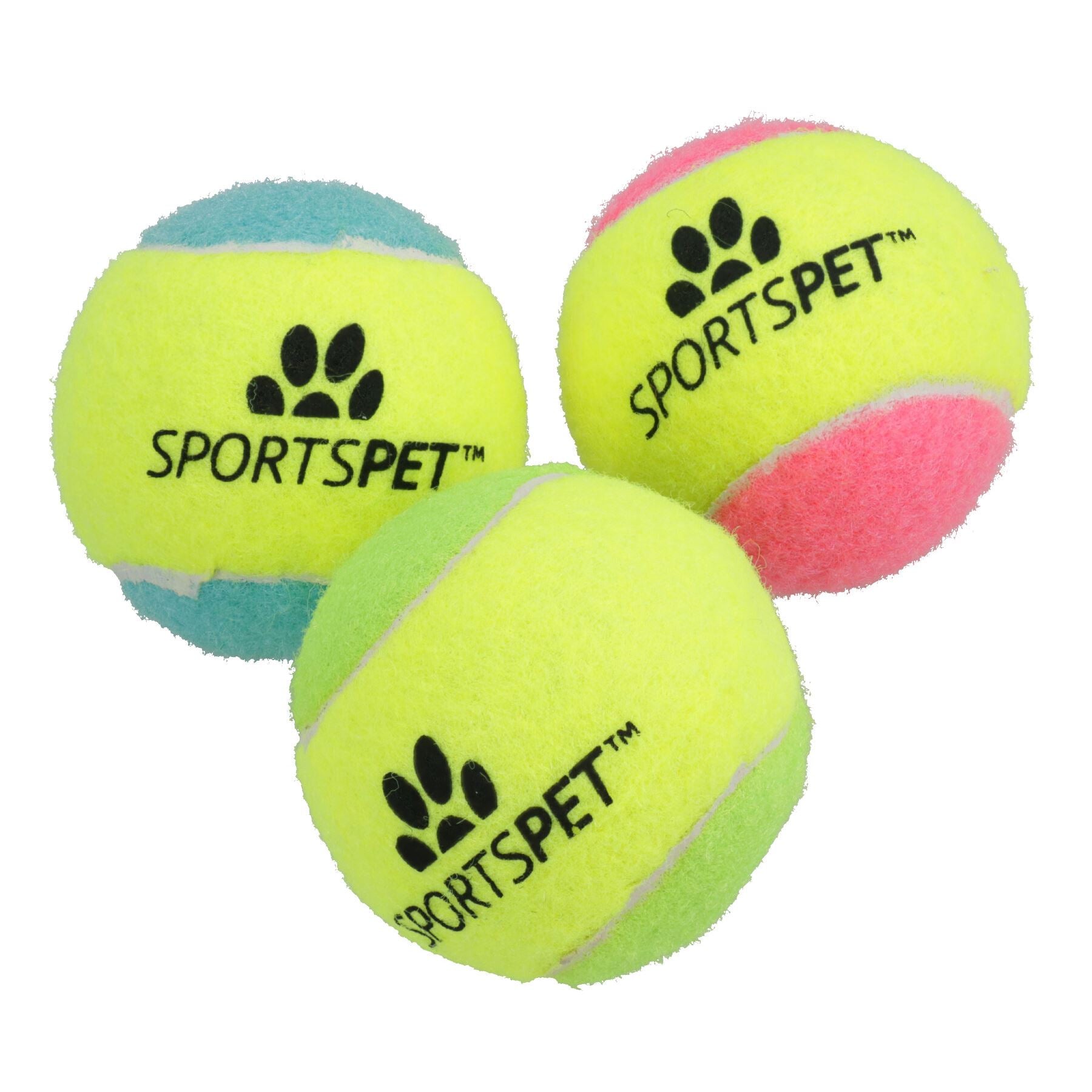 3pk Medium Squeaky Tennis Balls Puppy Dog Chuck Fetch Play Time- 6.5cm