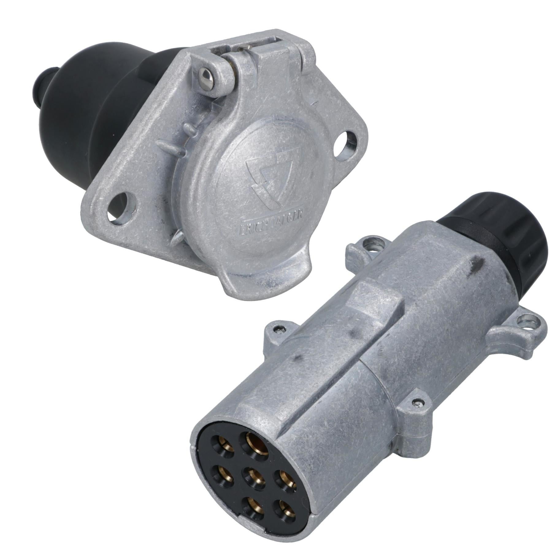 24V 7 Pin N Type Trailer Plug & Socket for HGV Commercial Vehicles Aluminium