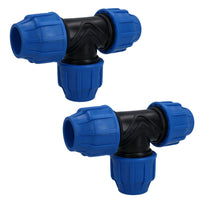 MDPE Water Pipe Connector Tee T Piece Connector Fitting 32mm x 32mm x 32mm