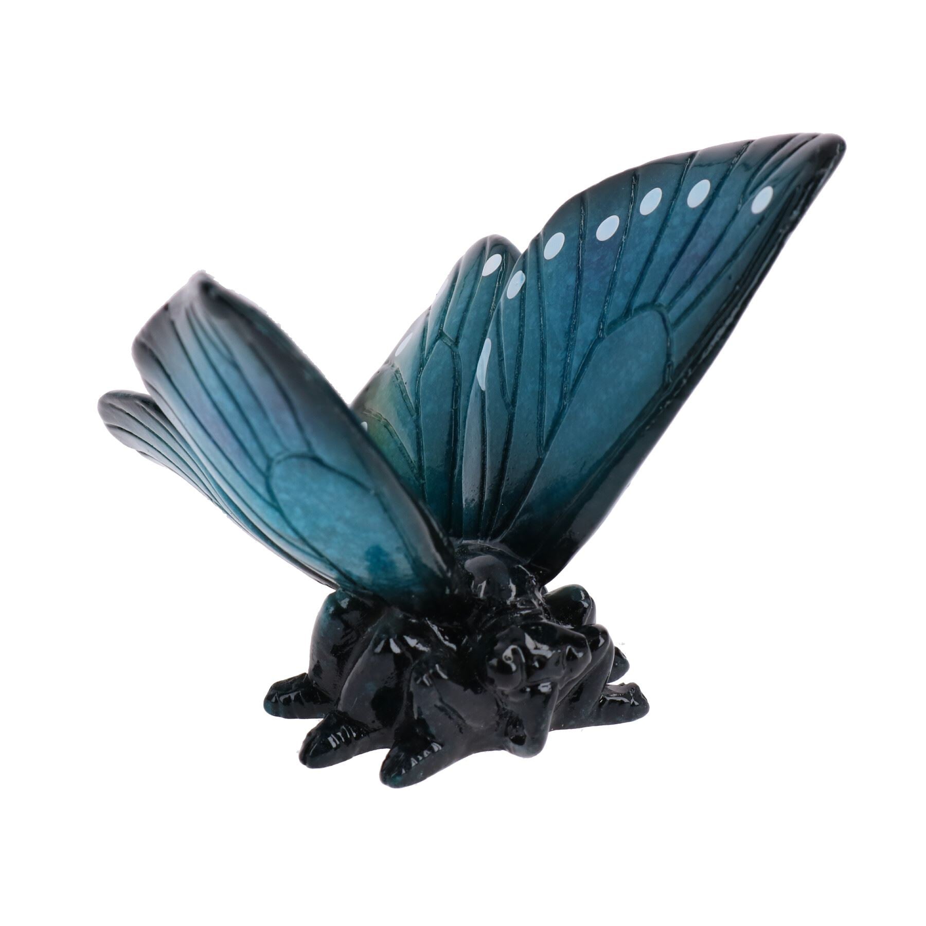 Blue Butterfly Resin Wall Mount Shed Sculpture Statue Ornament House Garden