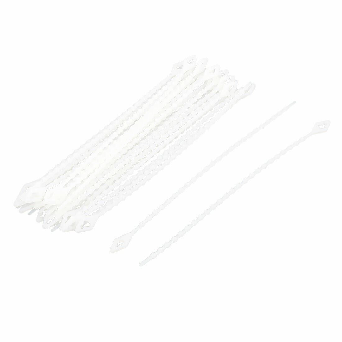 Clear White Nylon Reusable Cable Zip Tie 226mm Ball Snap Bead Lock Ties x 100