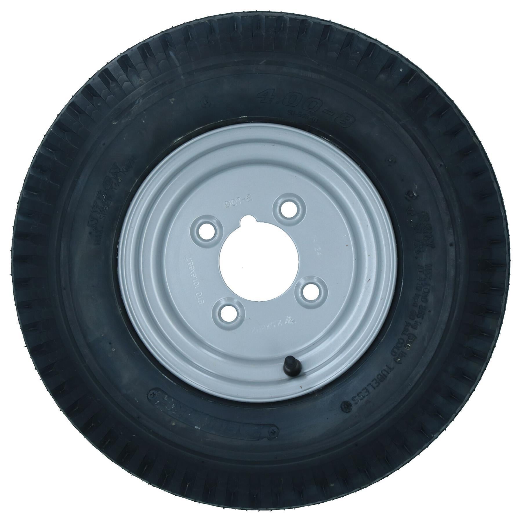 350 kg verzinkte Anhängerfederung &amp; 3 x 8 Zoll Räder &amp; Reifen-Kit 4 Zoll PCD