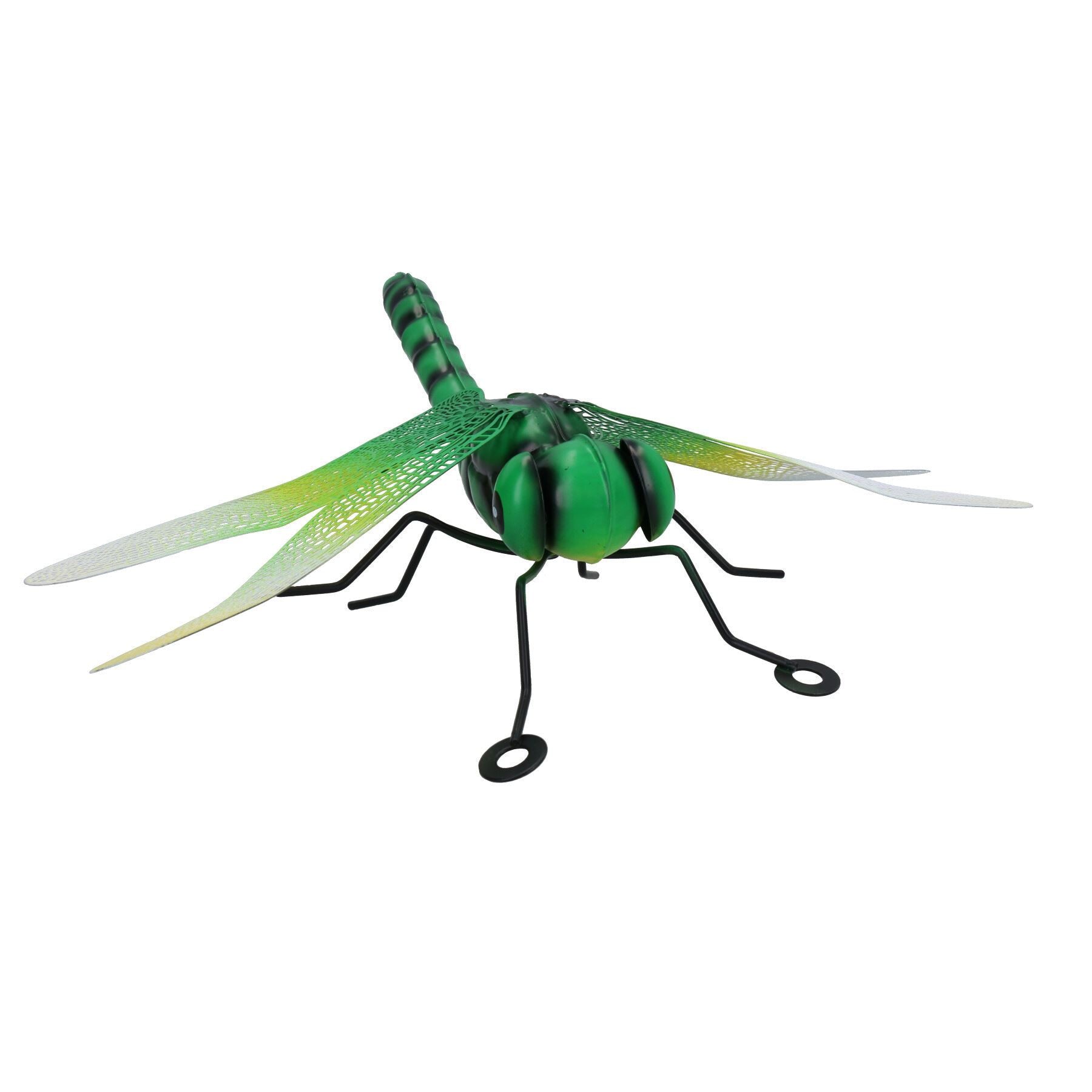 Small Metal Green Dragonfly Garden/Home Wall Art Ornament Gift 7x22x31cm