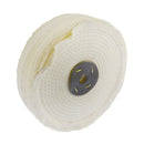White Close Stitched Metal Polishing Buffing Mop 8" x 2" 4 section 2nd Stage