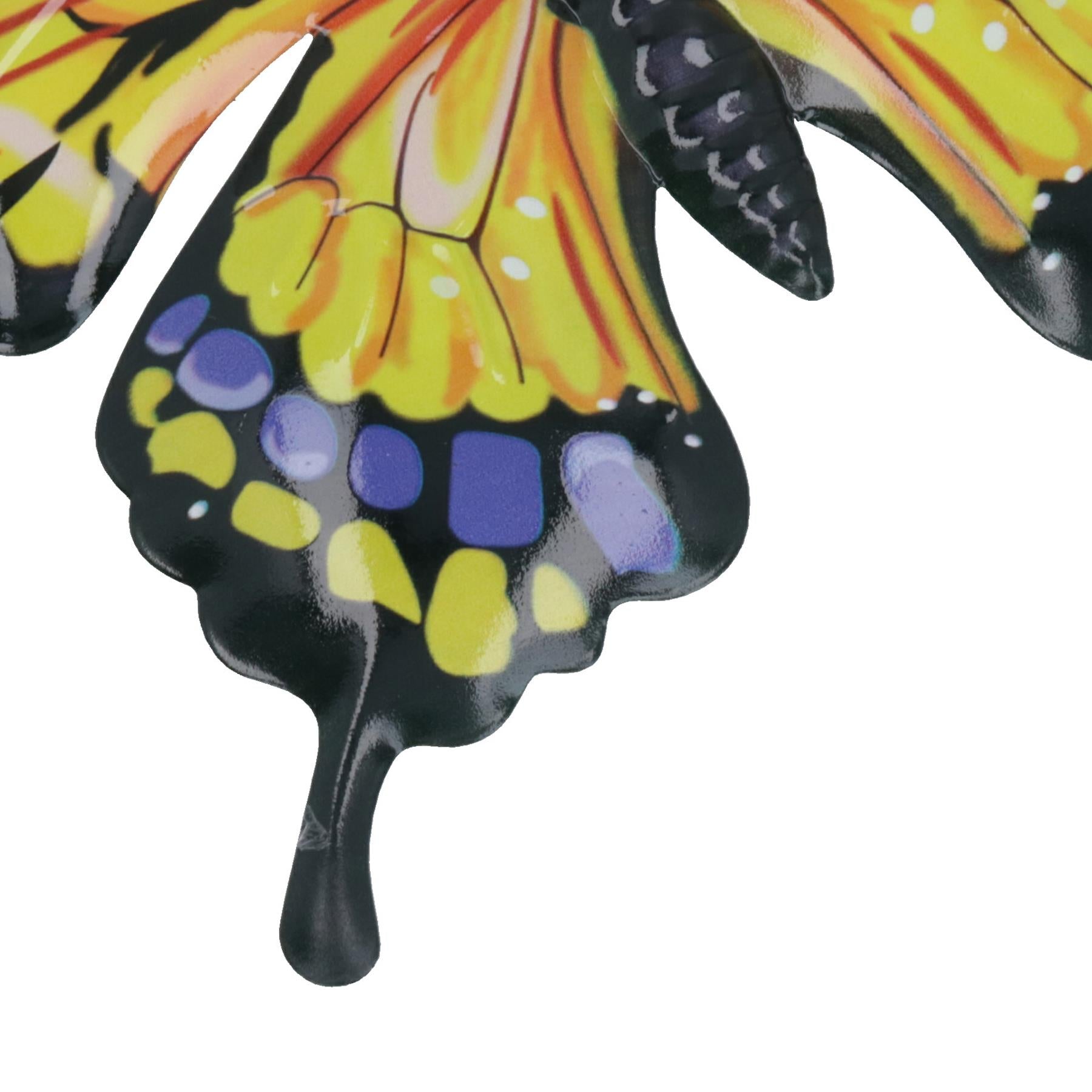 Large Metal Yellow Butterfly Wall Art Garden/Home Ornament 24X 37CM