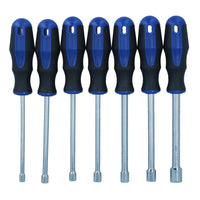 Lot de 7 tournevis à écrous hexagonaux extra longs métriques avec douilles rotatives de 5 à 13 mm à poignée souple