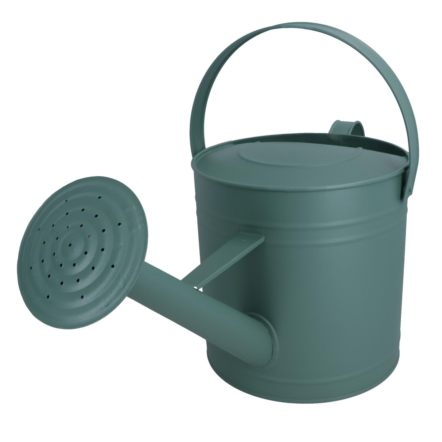 7L Watering Can Green Steel Metal Water Greenhouse Garden Plants Home