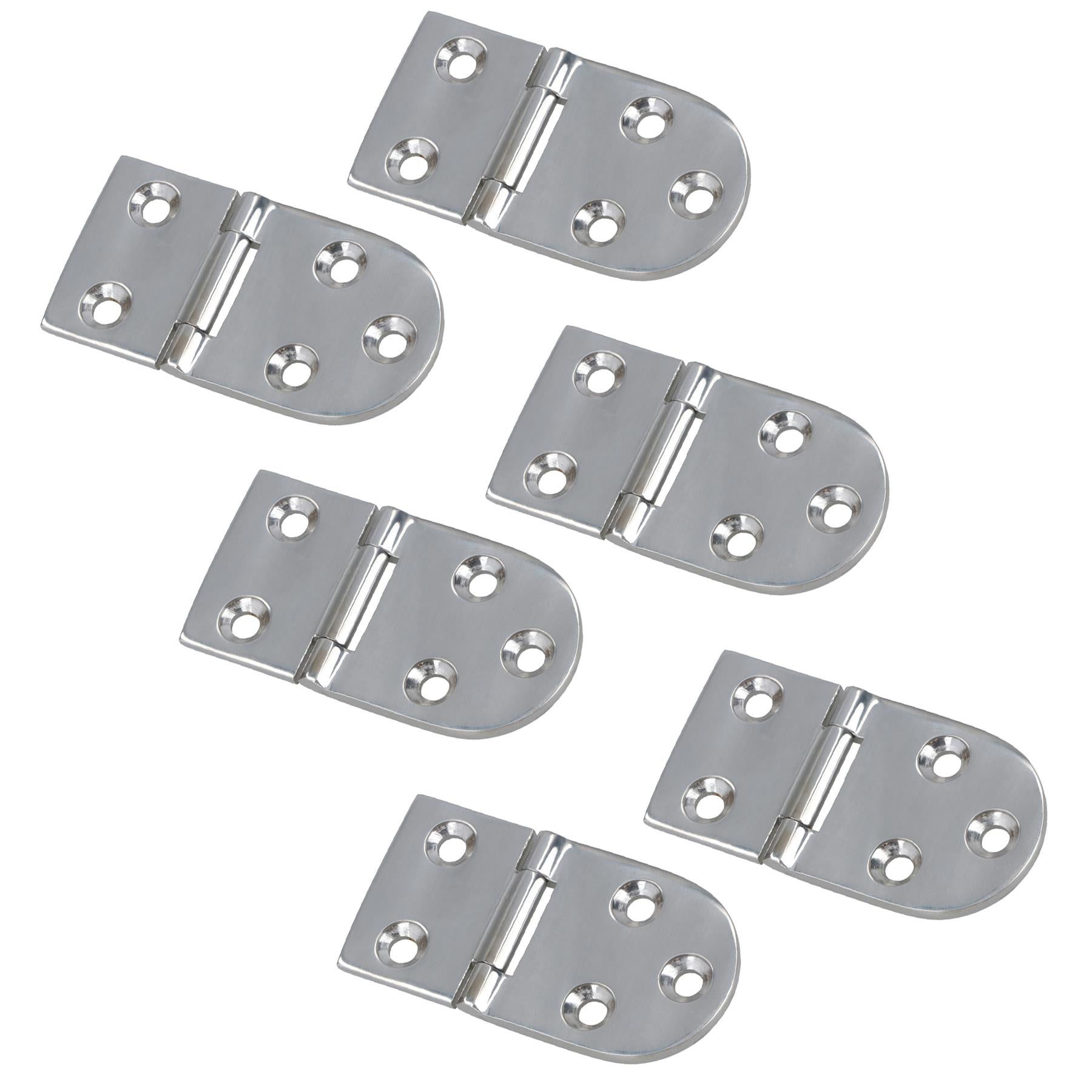 Polished Door Oval Hinge Stainless Steel 40mm x 75mm 316 Marine Cabin