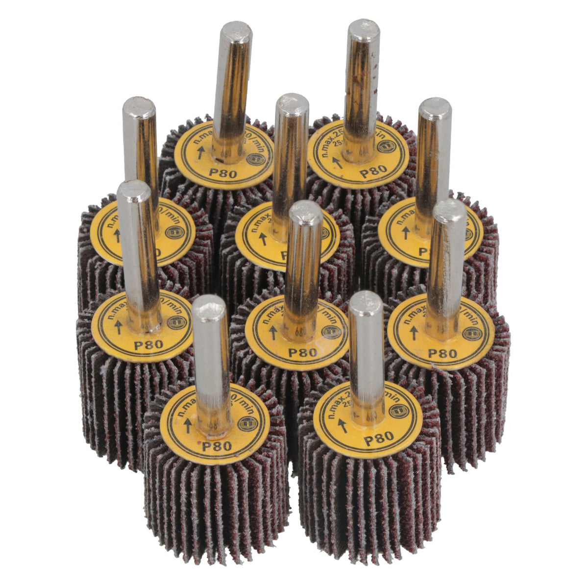 25mm 80 Grit Abrasive Flap Wheel Discs Sanding Rust Removal 6mm Shank