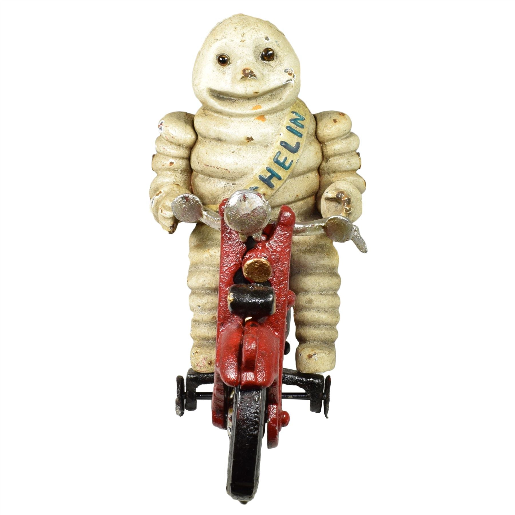 Michelin Man Motorcycle Motorbike Bike Mascot Figure Statue Bibendum Cast Iron