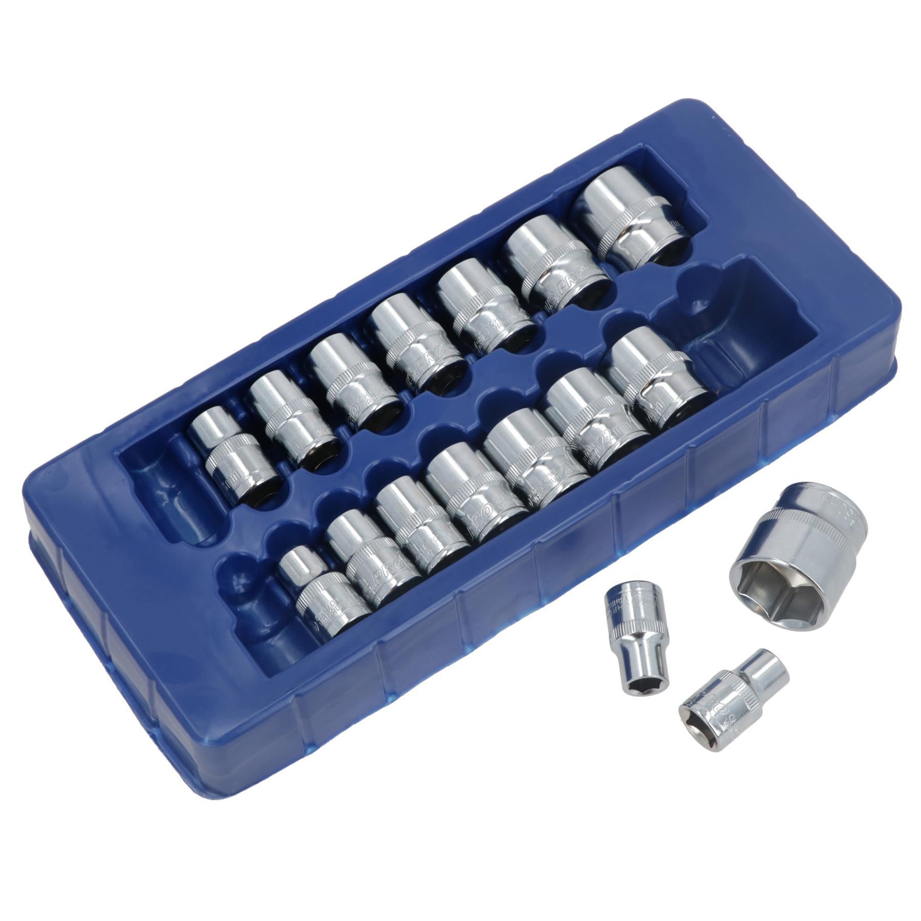 1/4 Zoll, 3/8 Zoll und 1/2 Zoll Antrieb, flache metrische 6-seitige Steckschlüssel