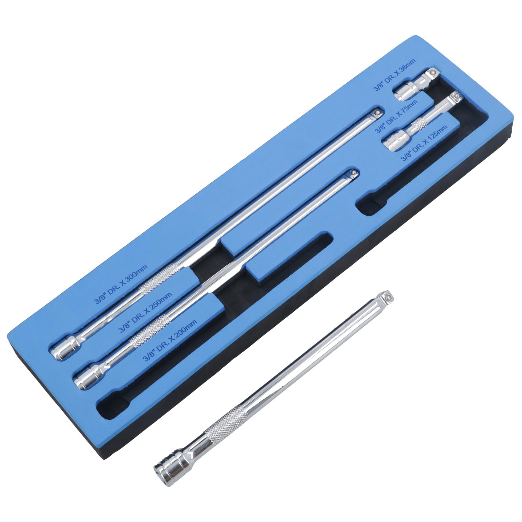 3/8" Drive Wobble Swivel Socket Extension Bar Set 38mm - 300mm 6pc