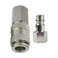 2pk Air Line Fittings Female Coupler With 1/4" BSP Male Plug Euro Fitting