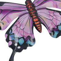 Medium Metal Pink Butterfly Wall Art Garden/Home Ornament 21.5 X 33.5CM