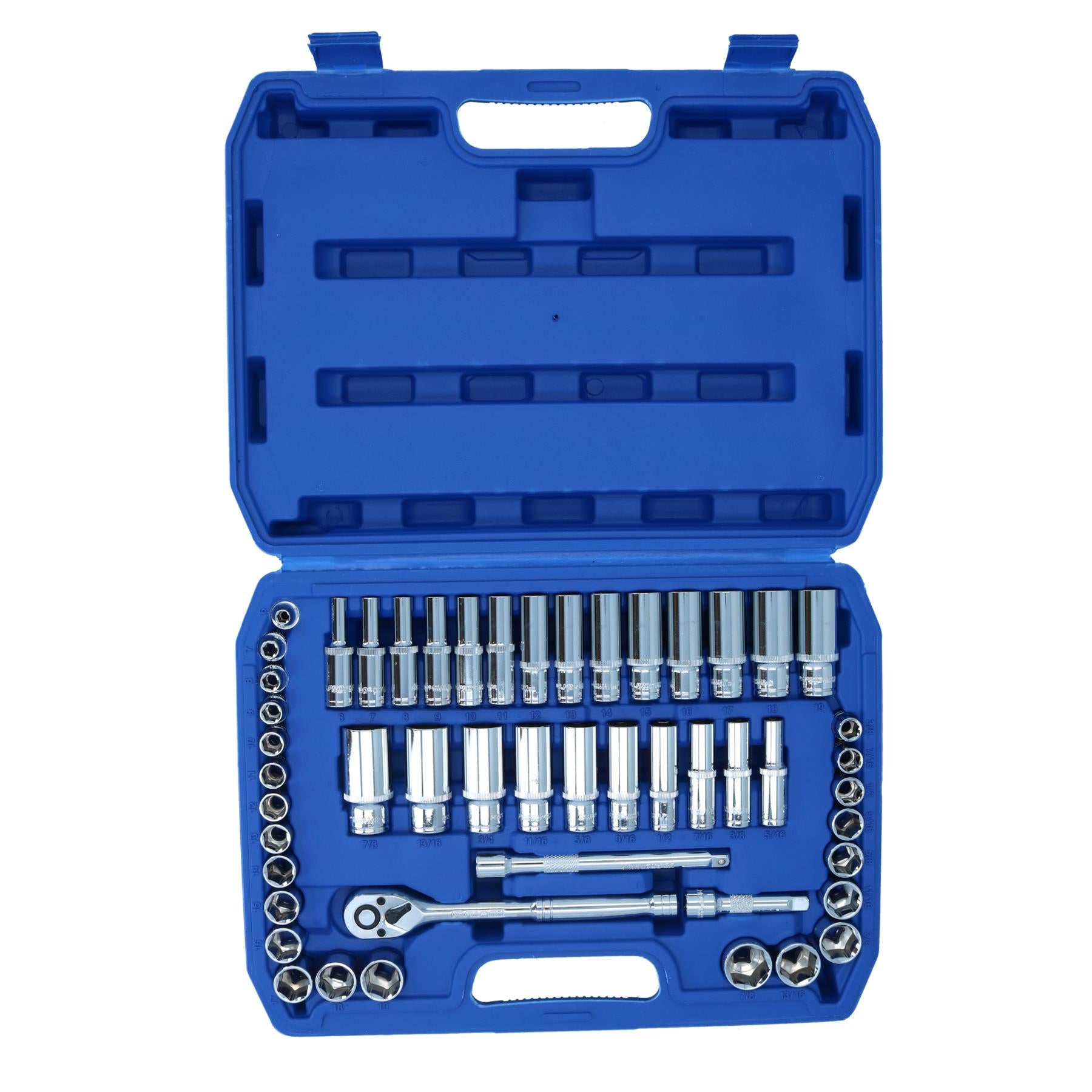 Metric And Imperial AF SAE Shallow And Deep Socket Set 50pcs 6mm - 19mm