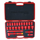 Kit de douilles et d'accessoires pour outils VDE isolés à entraînement 1/2" 24 pièces métriques homologuées GS