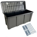 Medium Trailer Plastic Lockable Tool Box Chest Locker Storage + A-Frame Fixing Kit