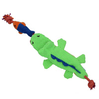 Plush Rope Cordy Catchers Croc Dog Play Toy With Squeak Pet Dog Puppy Gift